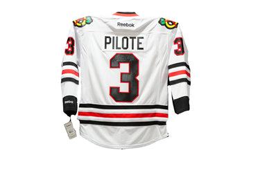 Pierre Pilote Authentic Autographed Chicago Blackhawks Away Jersey