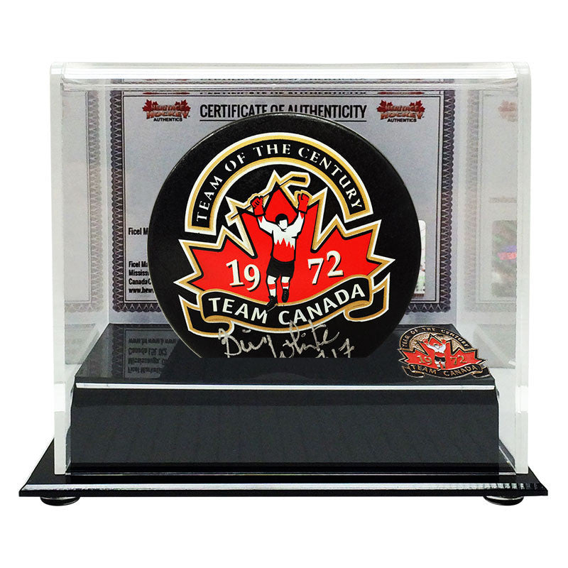 Bill White Signed Team Canada 1972 Puck - Heritage Hockey™