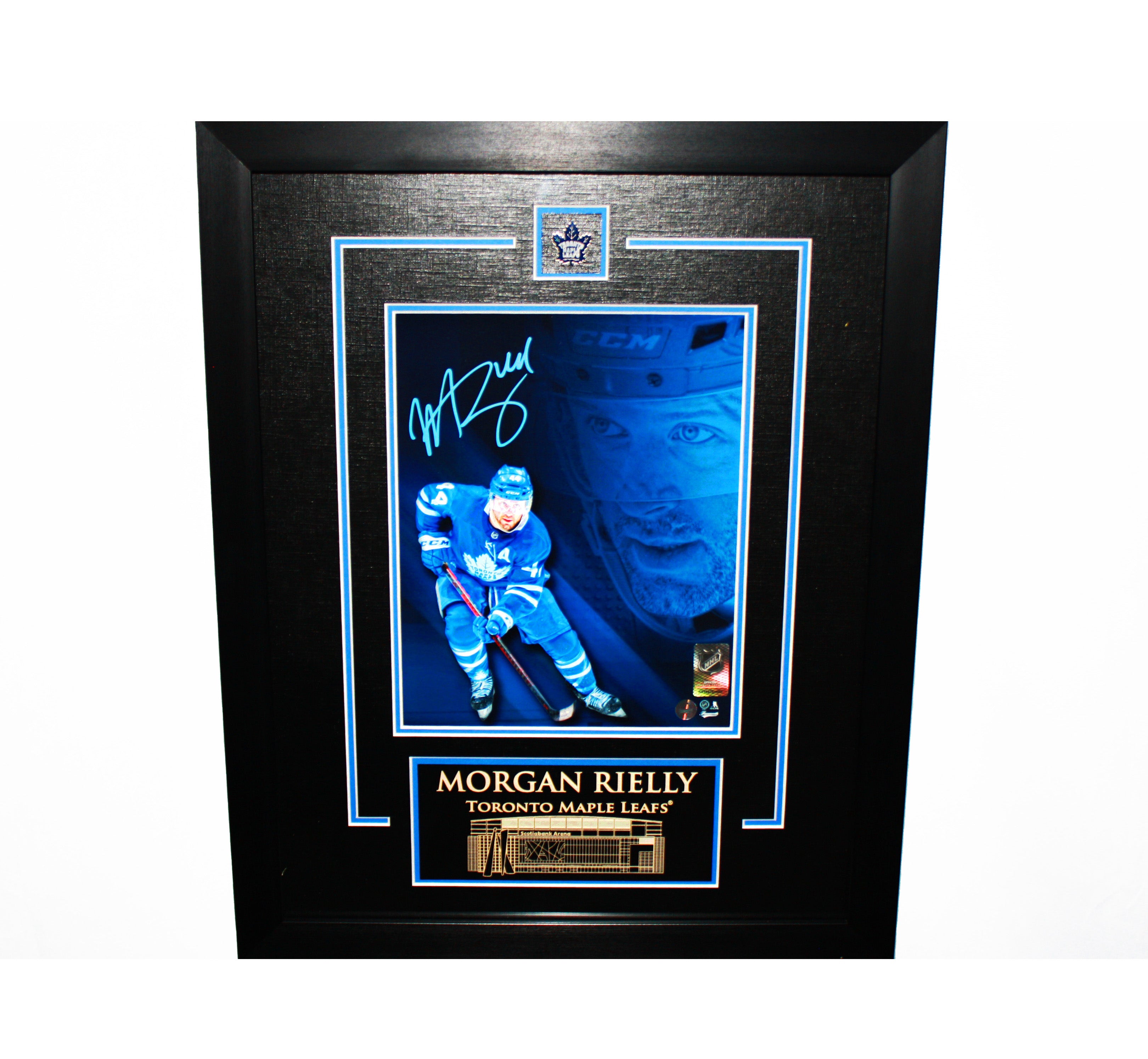 Morgan Rielly Signed 8x10 Etched Mat Maple Leafs Blue Collage
