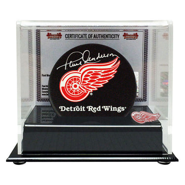 Paul Henderson Signed Detroit Red Wings Puck - Heritage Hockey™